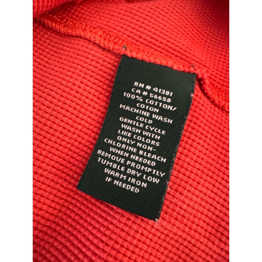 Lauren Ralph Lauren Henley Dress Womens XS Orange Cotton Thermal Knit Mini - Picture 4 of 6